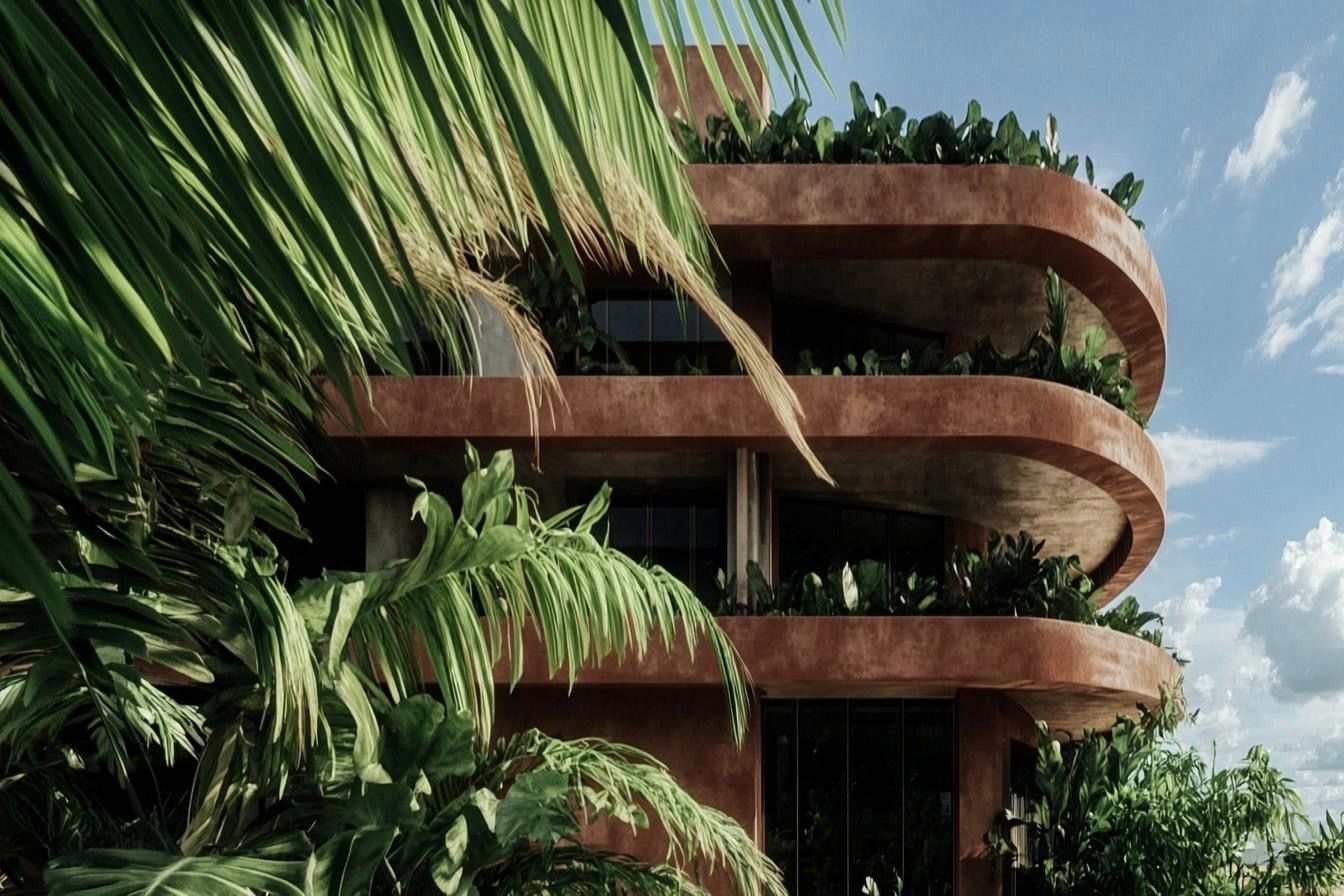 The balconies, planted edge to edge