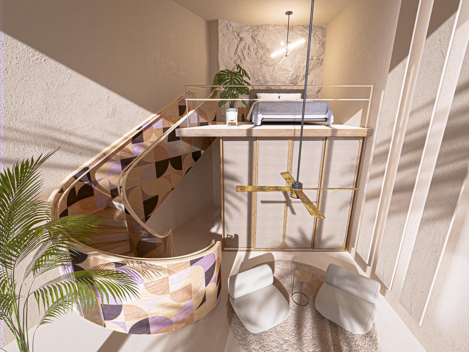 The mezzanine stair